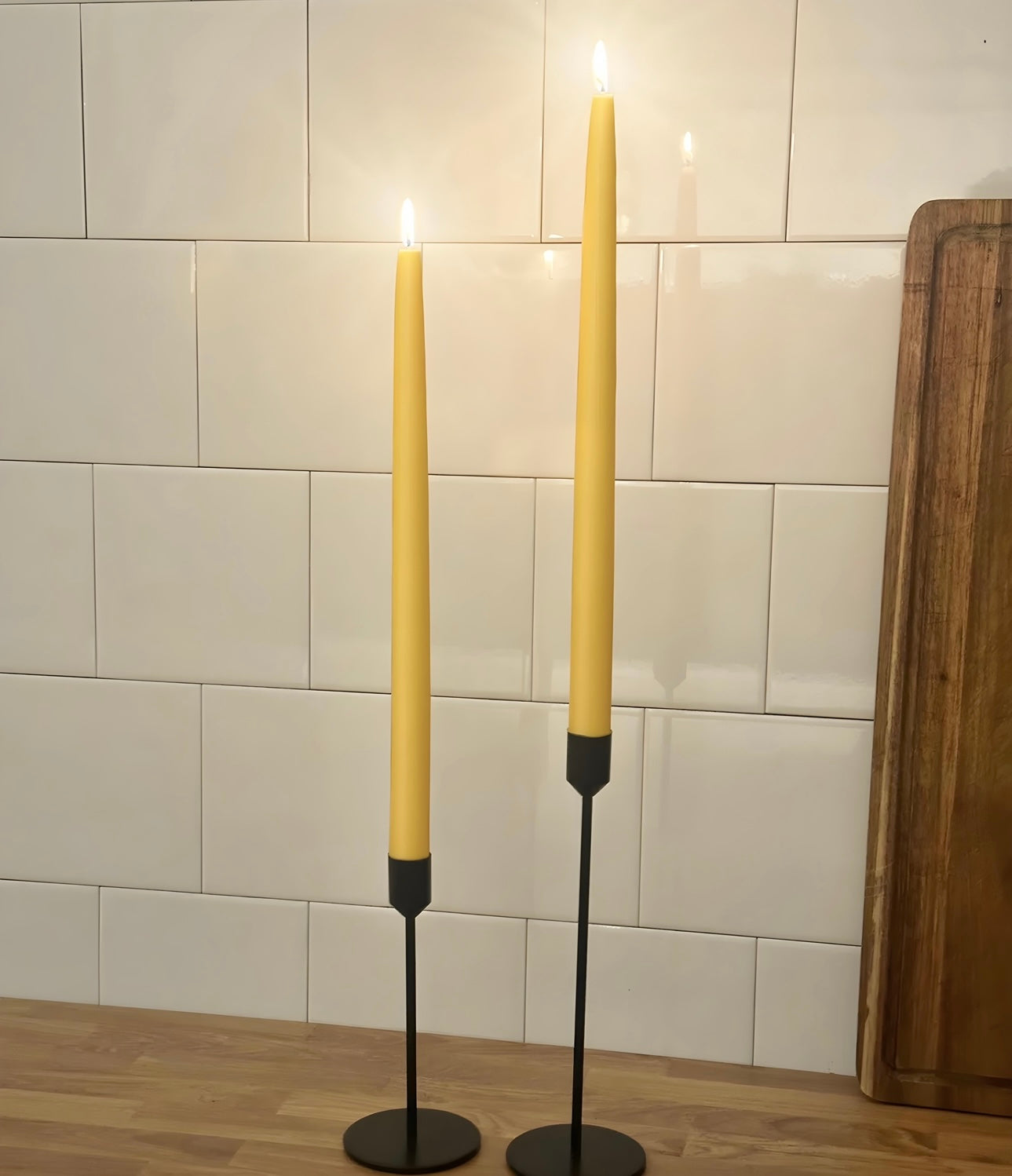 Taper candles beeswax